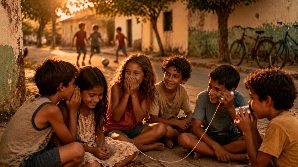 Passar anel e telefone sem fio eram brincadeiras simples que ensinavam muito mais do que parecia