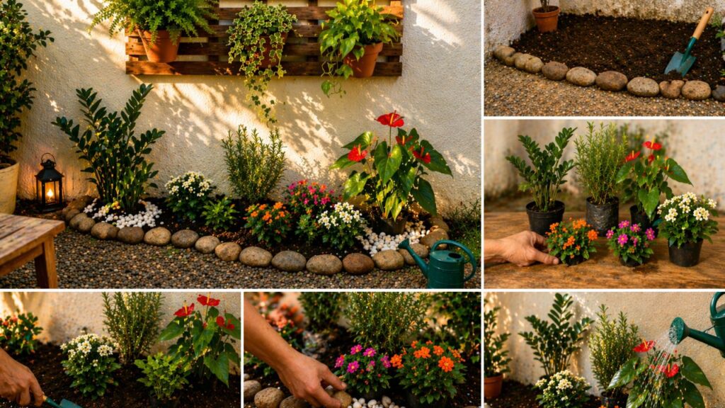 Como fazer um jardim simples no quintal usando pouco espaço e deixando o ambiente mais bonito