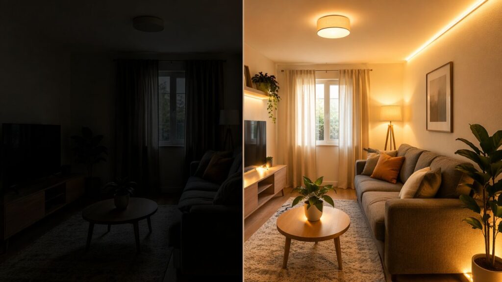 Como melhorar a iluminação de um cômodo escuro com mudanças simples que fazem diferença