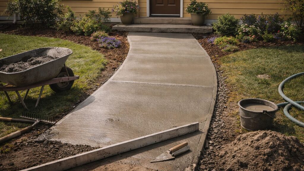 Como fazer calçada simples na frente de casa e deixar a entrada mais bonita