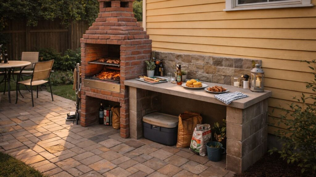 Área de churrasqueira simples deixa o quintal mais funcional sem exigir reforma pesada