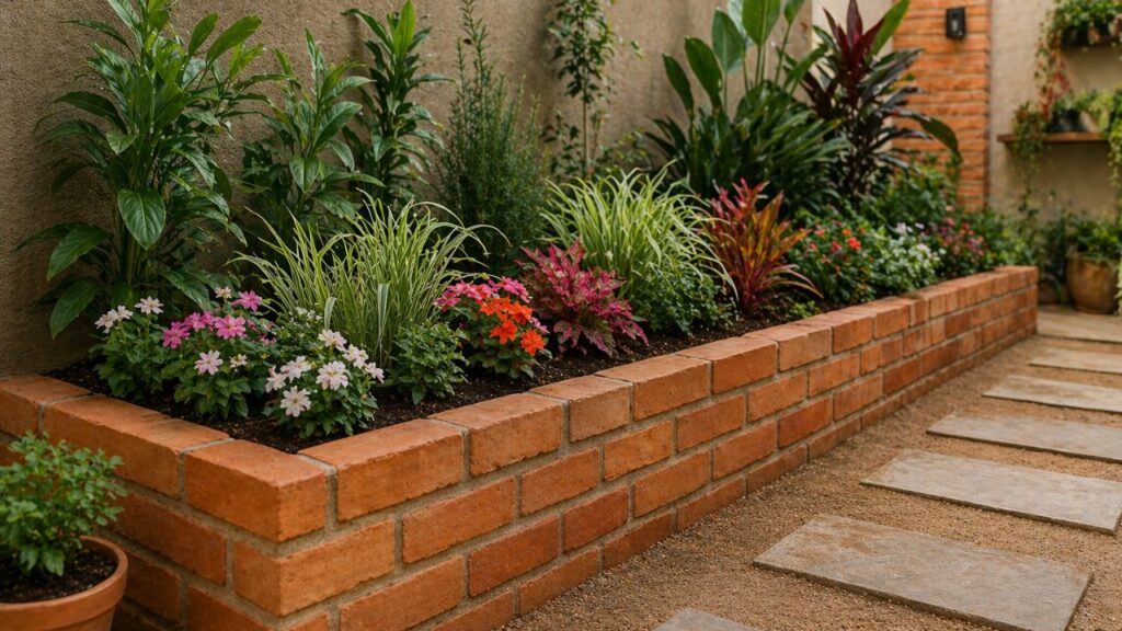 Como fazer um canteiro de tijolo no quintal e transformar o espaço com charme e pouco gasto