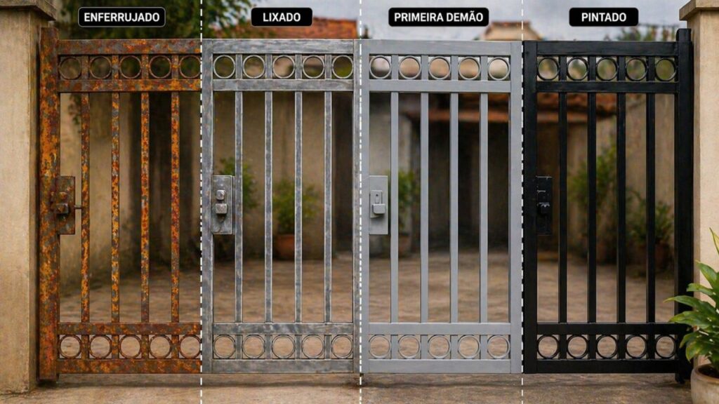 Como pintar portão de ferro sem deixar marcas e proteger contra ferrugem por mais tempo
