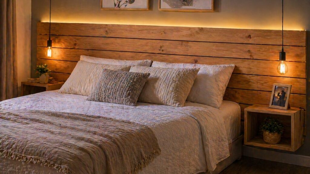 Como fazer uma cabeceira simples de madeira e deixar o quarto mais bonito gastando pouco