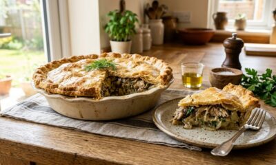 Essa torta de sardinha com massa macia e recheio suculento fica perfeita para o jantar