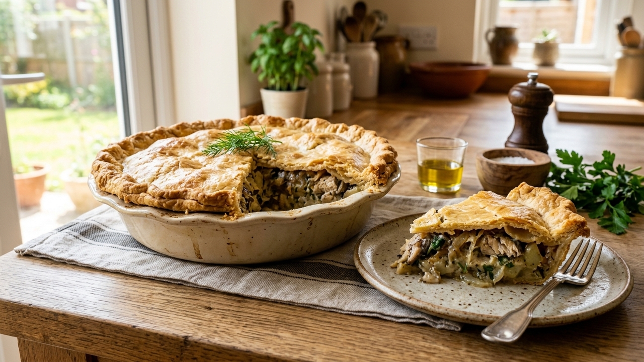 Essa torta de sardinha com massa macia e recheio suculento fica perfeita para o jantar