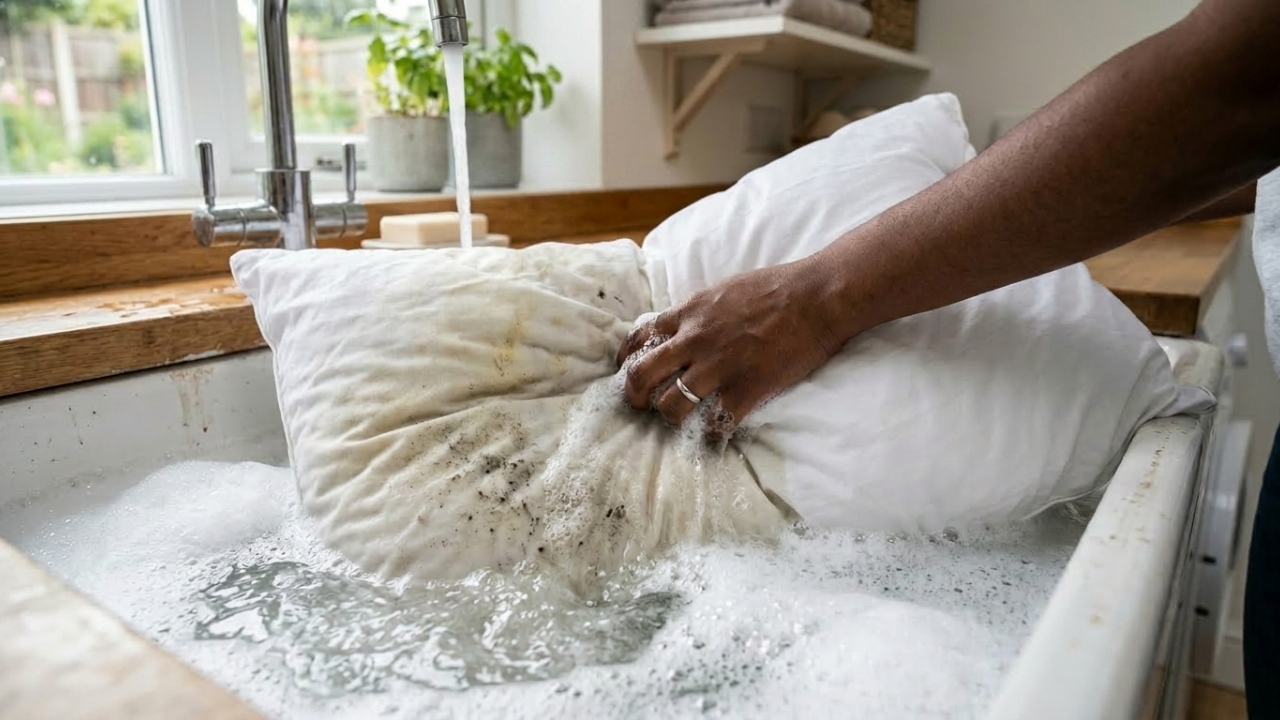 Aprenda a deixar seu travesseiro branco como a neve sem precisar usar alvejante