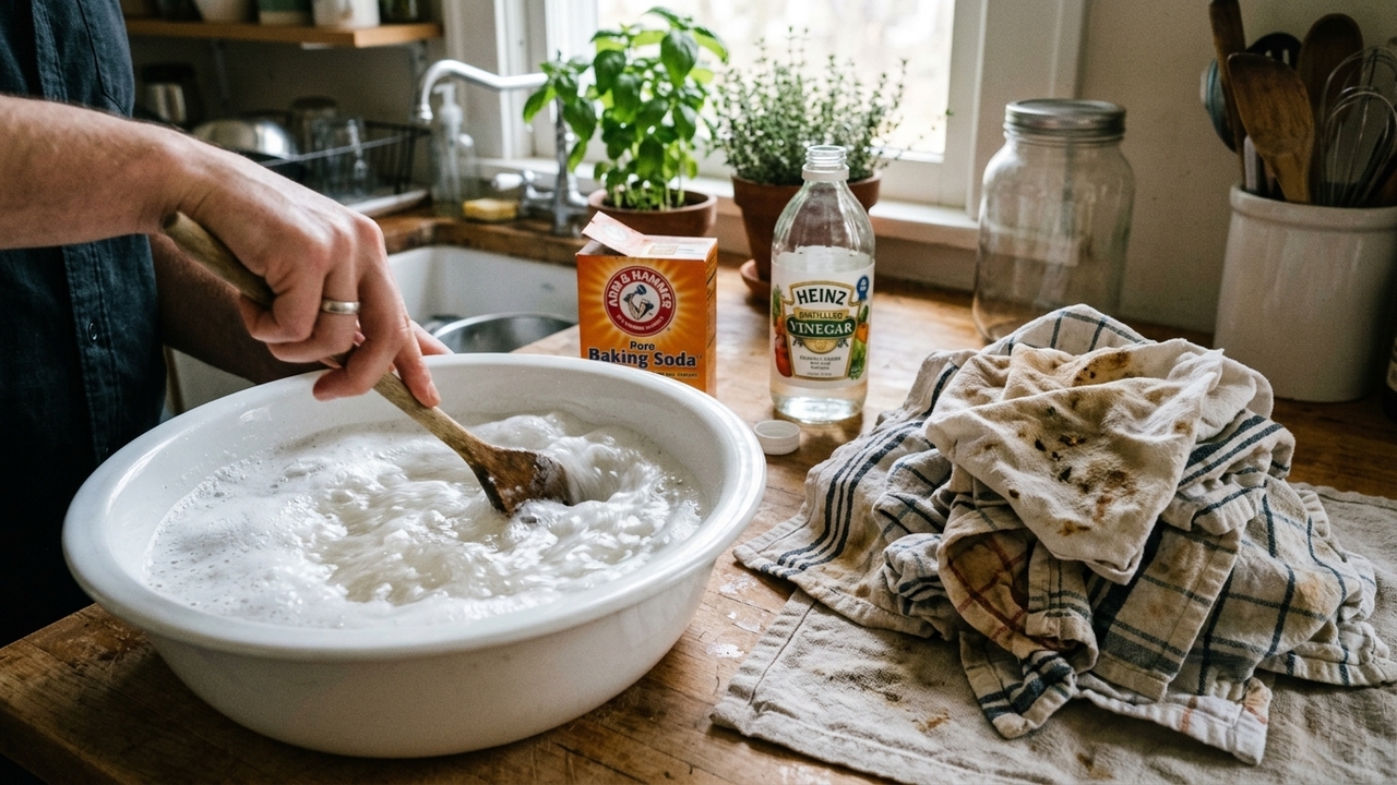 Sem sabão em pó nem alvejante: o truque caseiro para clarear panos de prato sem esforço