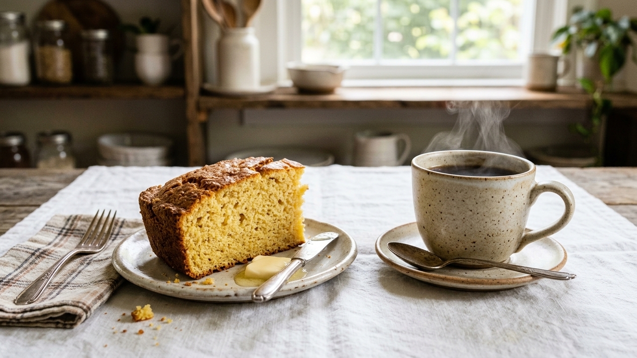 Esse bolo de fubá da minha mãe é perfeito para acompanhar uma longa conversa tranquila