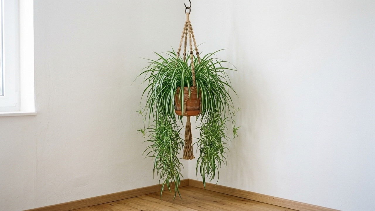 Como usar a planta clorofito na decoração para transformar cantos difíceis em pontos de destaque