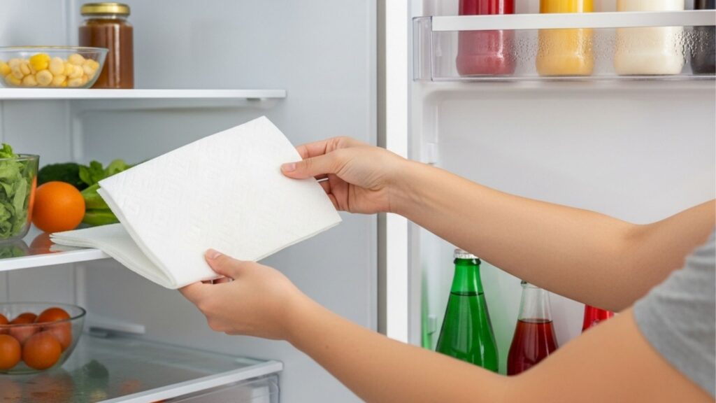 Eu coloquei apenas uma folha de papel toalha na geladeira, mas o ar da casa mudou num instante