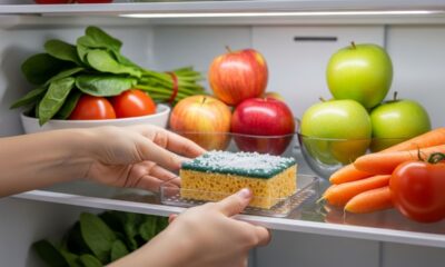 Não se esqueça de colocar uma esponja embebida em sal na geladeira, isso fará toda a diferença na sua cozinha