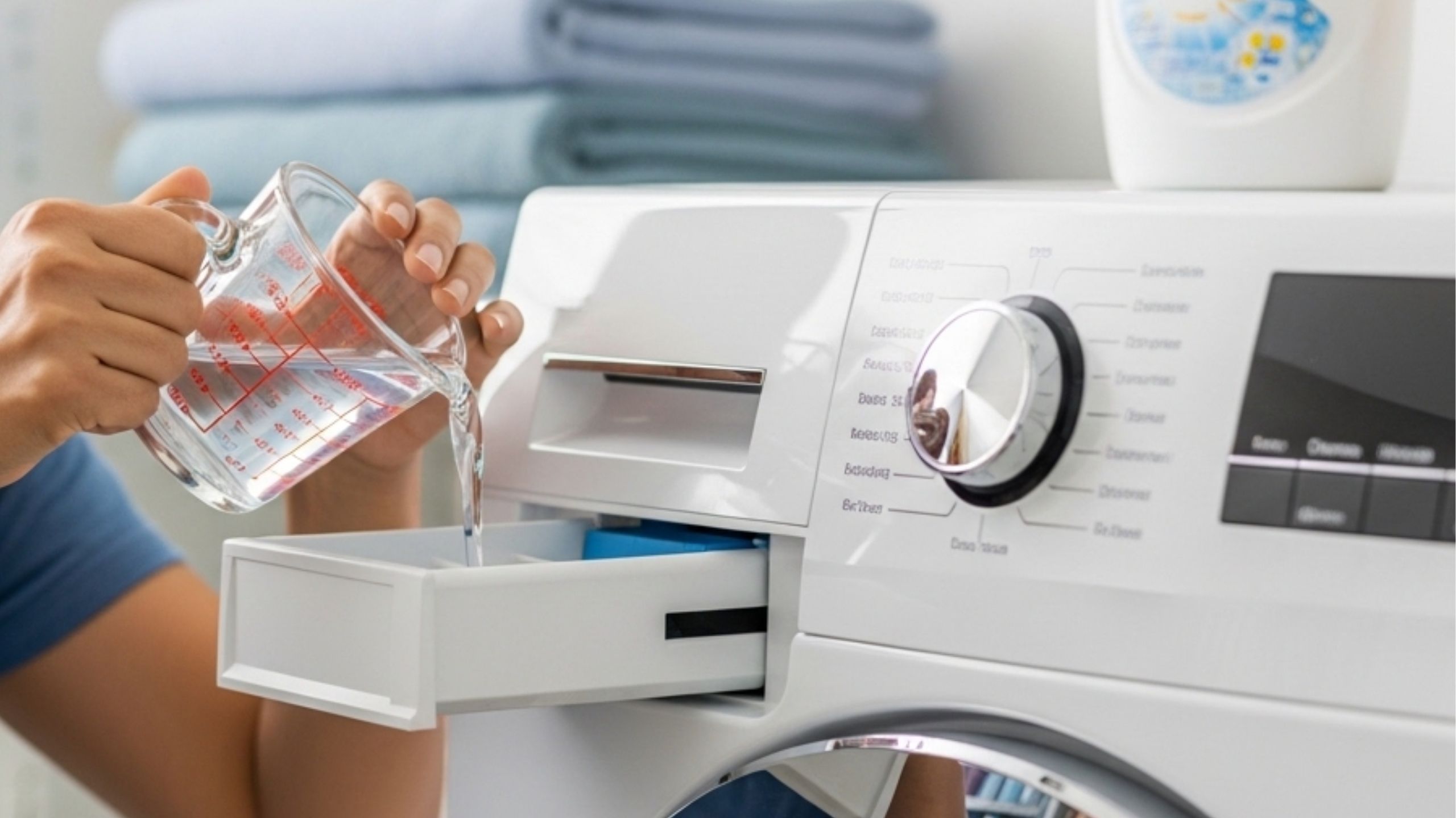 Basta colocar uma xícara de água sanitária na máquina de lavar e suas roupas ficarão como novas