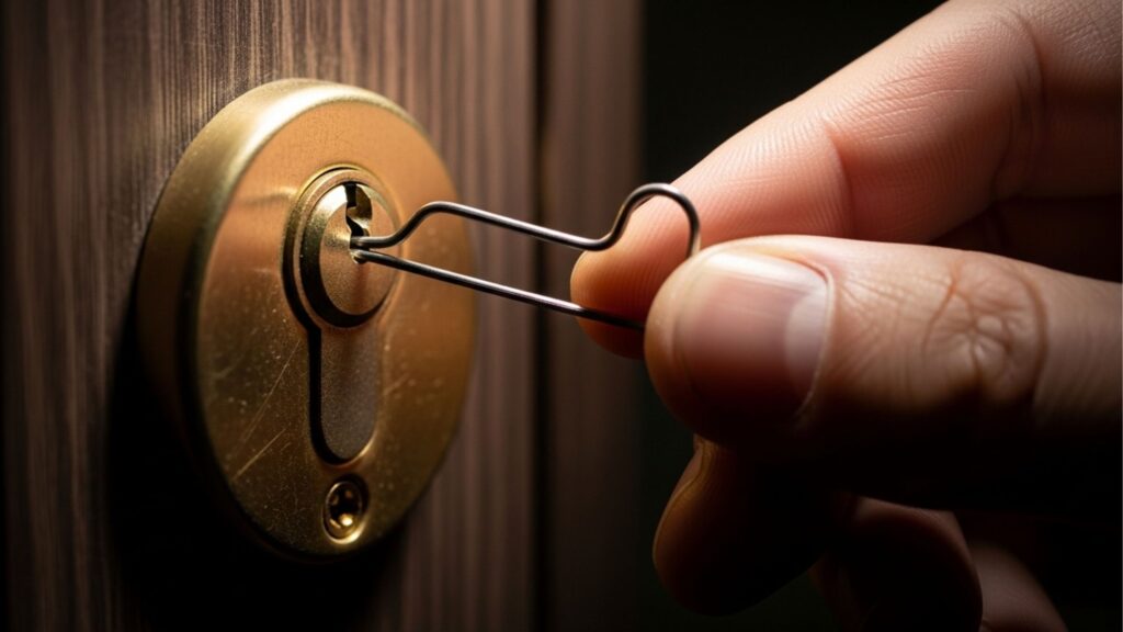 Nunca deixe a chave na fechadura pelo lado de dentro durante a noite, é muito perigoso