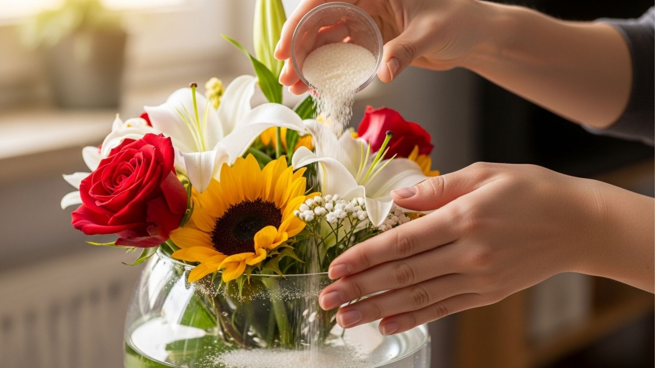 Coloque isso na água e suas flores irão durar mais tempo