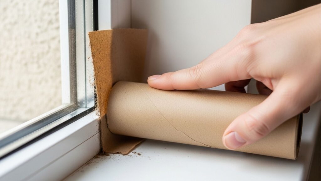 "Não jogue fora os rolos de papel higiênico; use no parapeito da janela"... Depois que fiz isso, nunca mais me preocupei com sujeira nas janelas
