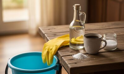 Misturei vinagre, sal e café, e limpar a casa se tornou muito mais fácil