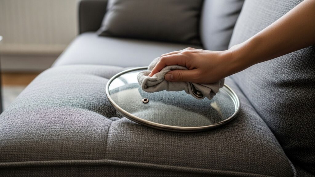 Utilizei a tampa da panela para limpar meu sofá e nunca mais tive problemas com sujeira no estofado