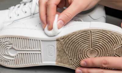 Apenas 3 gotas em um algodão são suficientes: as solas amareladas dos tênis ficam quase como novas