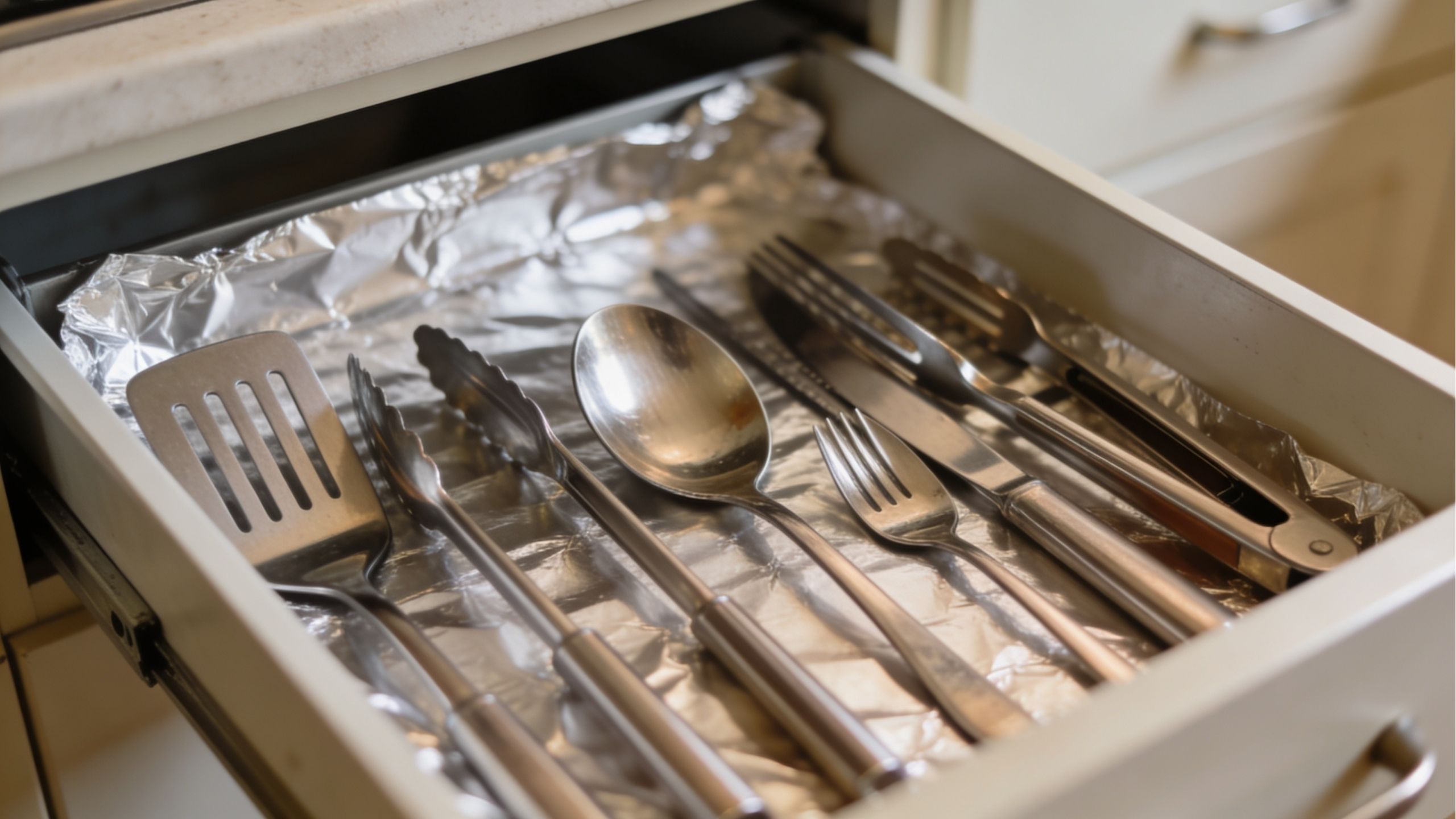 Papel alumínio nas gavetas da cozinha: por que funciona na limpeza?