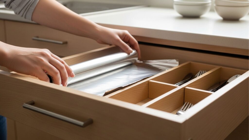 Papel alumínio nas gavetas da cozinha: por que funciona na limpeza?