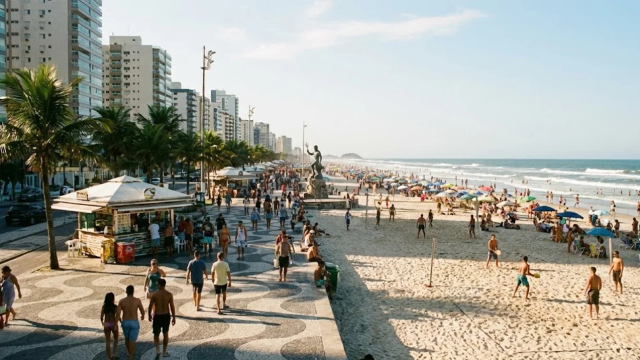A cidade com o maior jardim de praia do mundo fica no Brasil e encanta turistas a 72 km de São Paulo