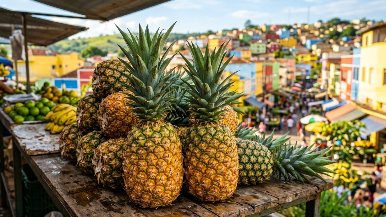A "Capital do Abacaxi" colhe 9 milhões de frutos com 24% da produção de Minas Gerais inteira e atraí moradores pela qualidade de vida