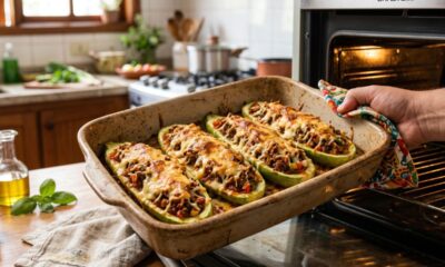 Essa abobrinha recheada fica leve e suculenta, perfeita para variar o cardápio no jantar