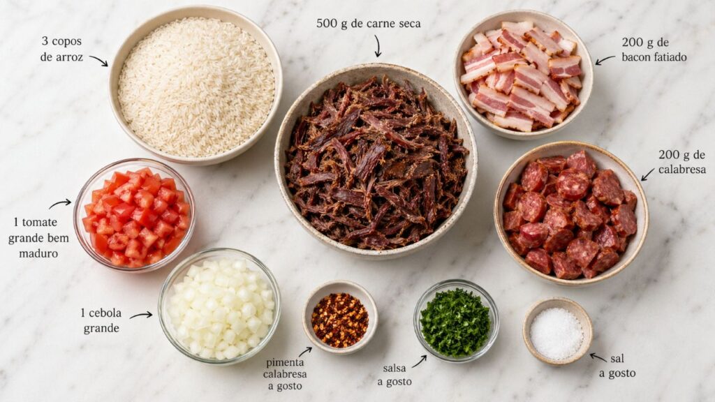 Esse arroz carreteiro da minha vó tinha aquele cheiro forte e gostoso que tomava conta da cozinha inteira
