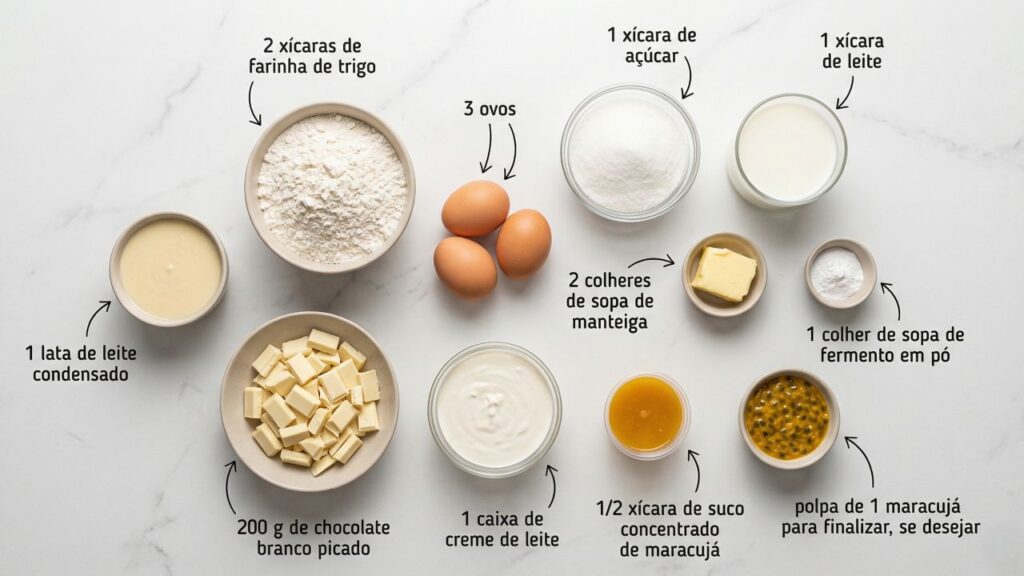 Misture leite condensado, maracujá e chocolate branco e faça um bolo gelado com sabor equilibrado