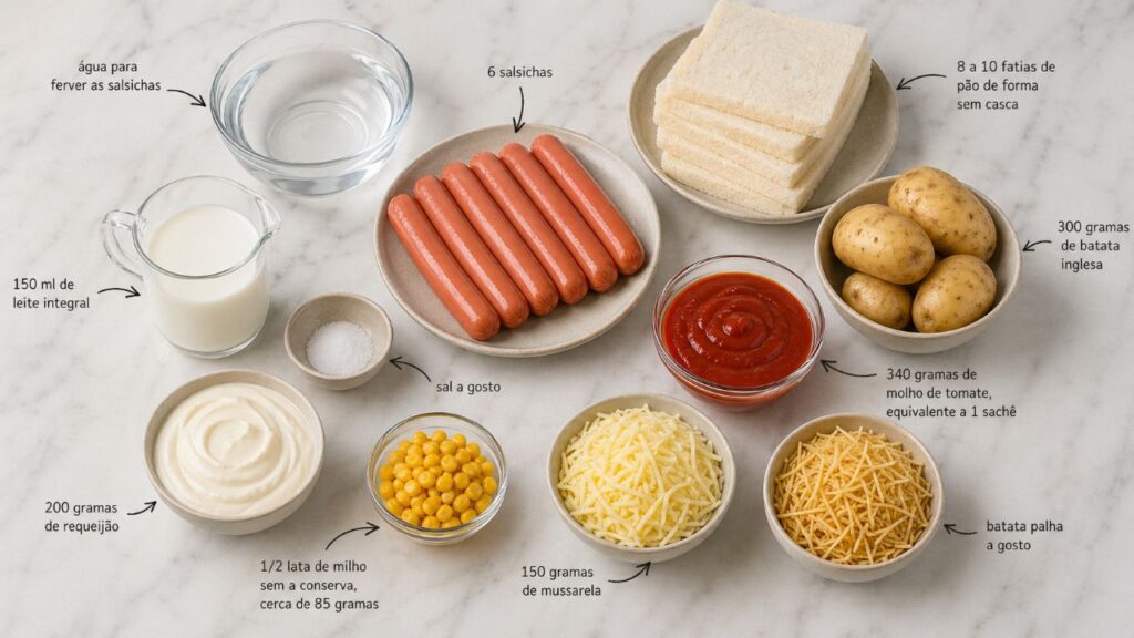 Monte pão, salsicha e purê de batata na ordem certa e tenha um cachorro-quente de forno perfeito e bem cremoso