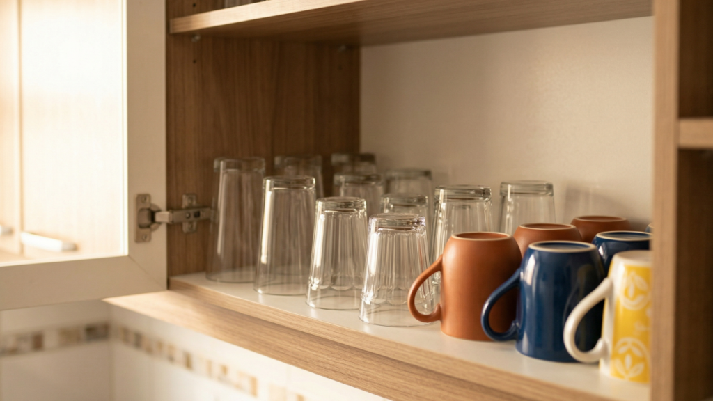 Como um gesto simples ao guardar copos e canecas pode melhorar a higiene e a organização da cozinha