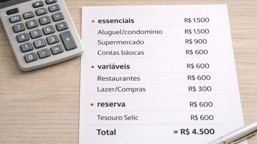 Aplique a regra 50-30-20 para dividir salário de forma inteligente e organizar sua vida financeira de vez