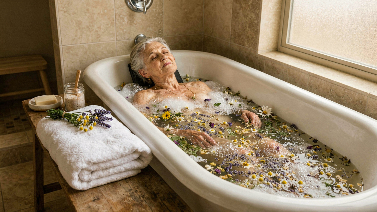 Como o banho aromático com ervas ajuda idosos a alcançarem um relaxamento profundo e real