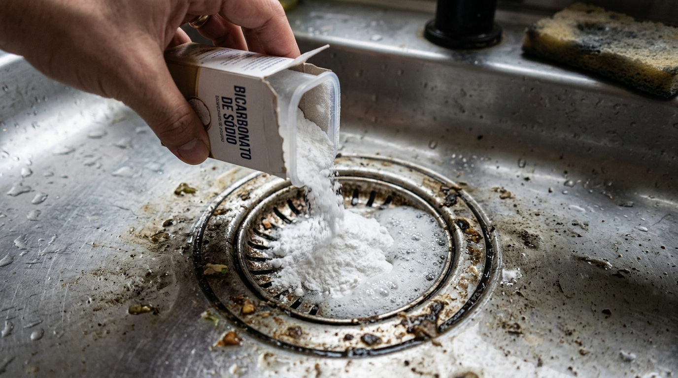 Como aplicar bicarbonato no ralo para eliminar o cheiro e preservar o encanamento
