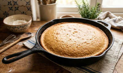 Esse bolo de frigideira leva poucos ingredientes e fica perfeito para um café mais caprichado
