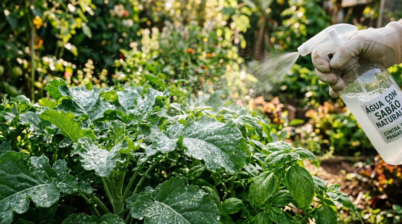 Borrifar água com sabão nas folhas das plantas: para que serve e quando fazer