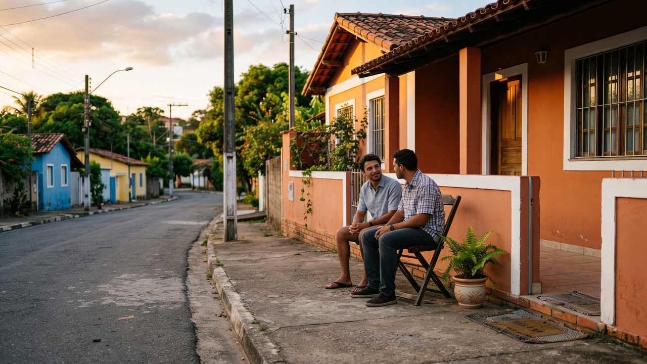 Sentar na calçada no fim da tarde era um costume simples que aproximava todo mundo