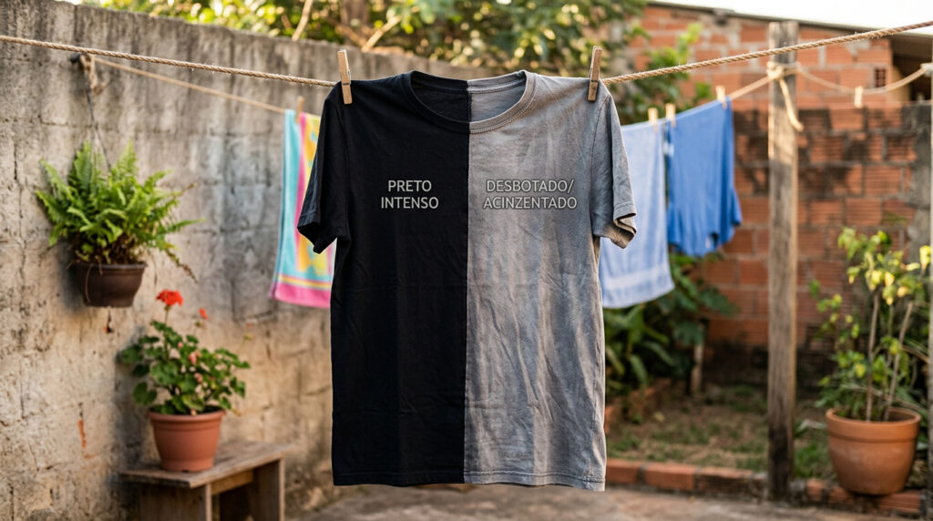 Erro comum na lavagem faz roupa preta ficar cinza e quase ninguém percebe esse detalhe