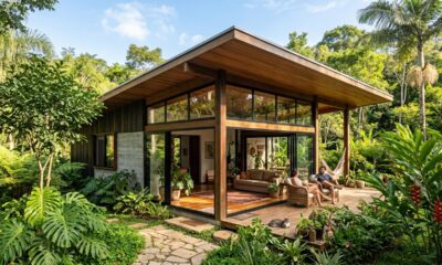 A casa pequena criada para aproveitar o clima natural e ficar mais fresca o dia inteiro