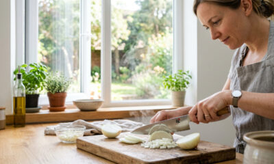 O truque simples que ajuda a cortar cebola sem chorar e muda o preparo desde os primeiros cortes