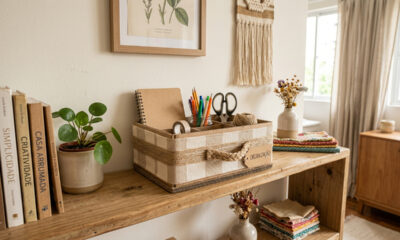 A cesta decorativa de papelão reciclado que organiza a casa e ainda deixa tudo mais bonito