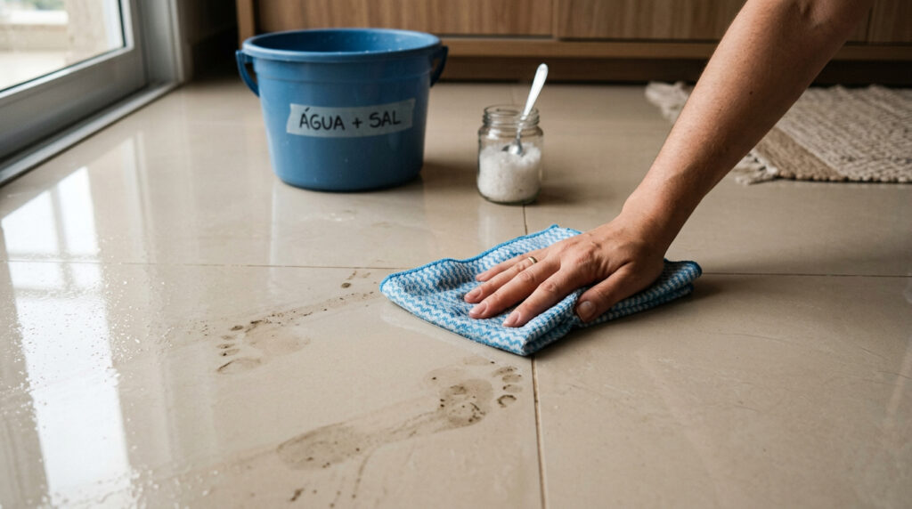 Colocar sal na água de passar pano no chão: para que serve e por que é recomendado