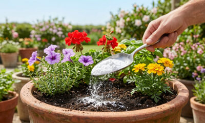 Jogar bicarbonato de sódio no jardim e nos vasos de flores: para que serve e por que é recomendado