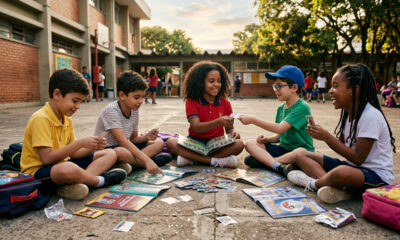 Trocar figurinha era uma daquelas coisas simples que faziam a infância render o dia todo