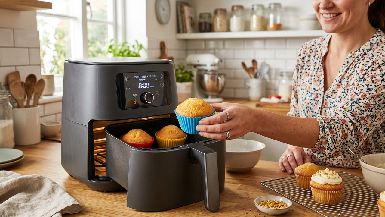 Misture farinha, açúcar, ovos e manteiga e faça um cupcake na airfryer fofinho e delicioso