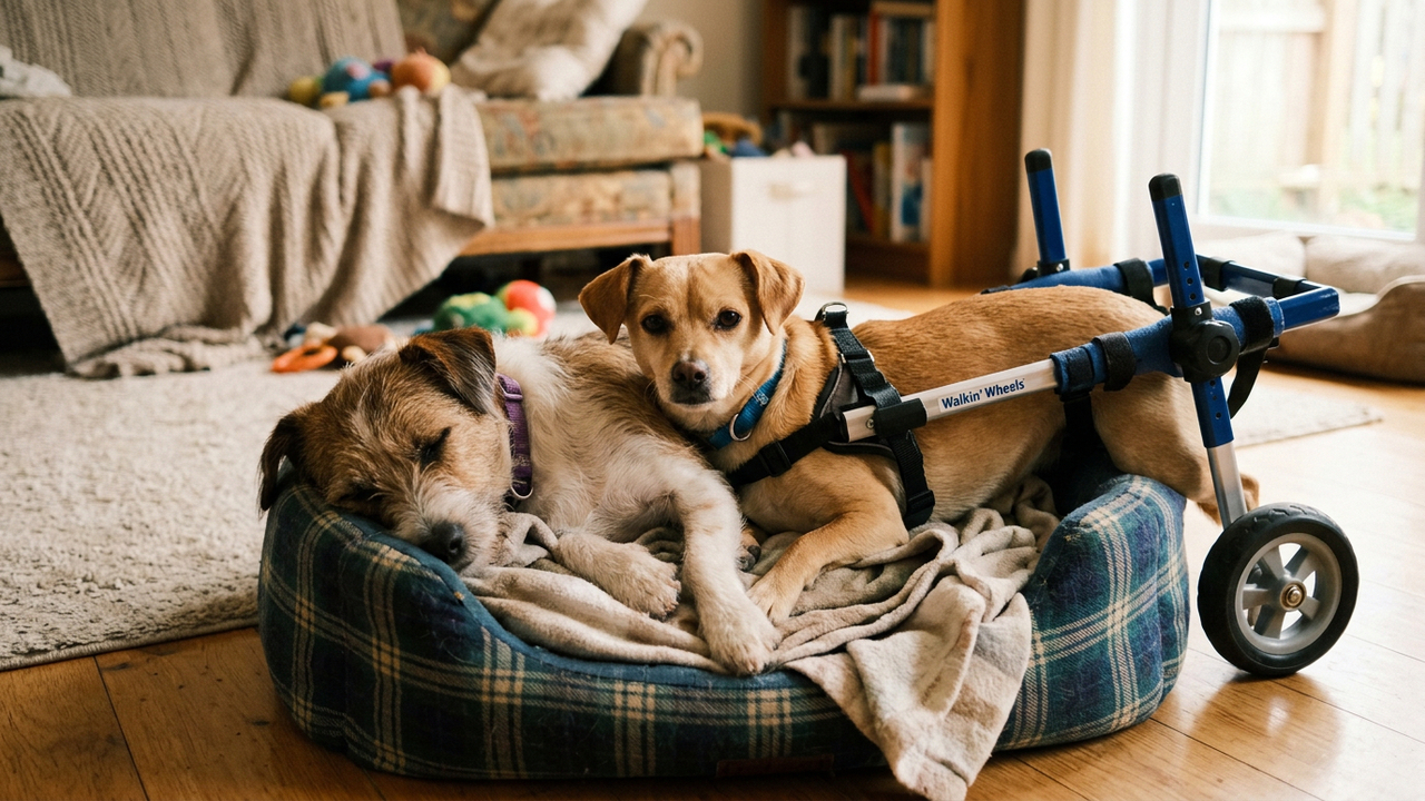 Cachorrinho se recusa a sair do lado da irmã com paralisia