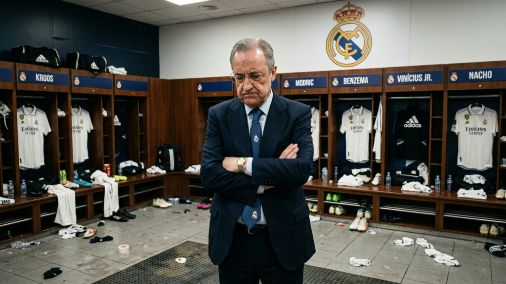 Real Madrid enfrenta crise interna com tensões envolvendo Vinícius Júnior e Mbappé, enquanto pressão cresce sobre Florentino Pérez