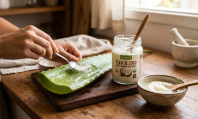 Mistura de babosa e óleo de coco devolve o brilho aos cabelos secos e opacos de idosos