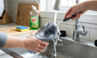 A maneira e o momento certos para lavar sua garrafa de água